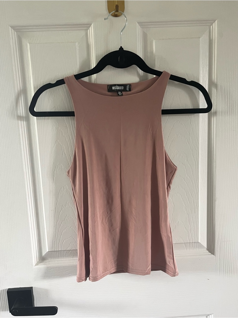 Missguided High Neck Tank Top Mauve/Pink - Size 2 (US)